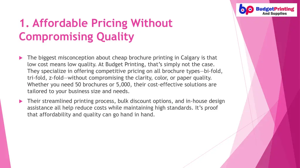 1 affordable pricing without compromising quality