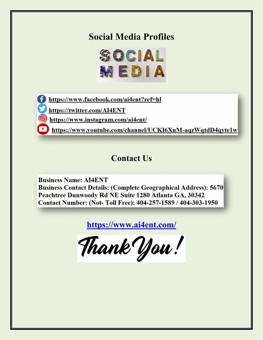 social media profiles