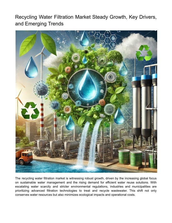 recycling water filtration market steady growth