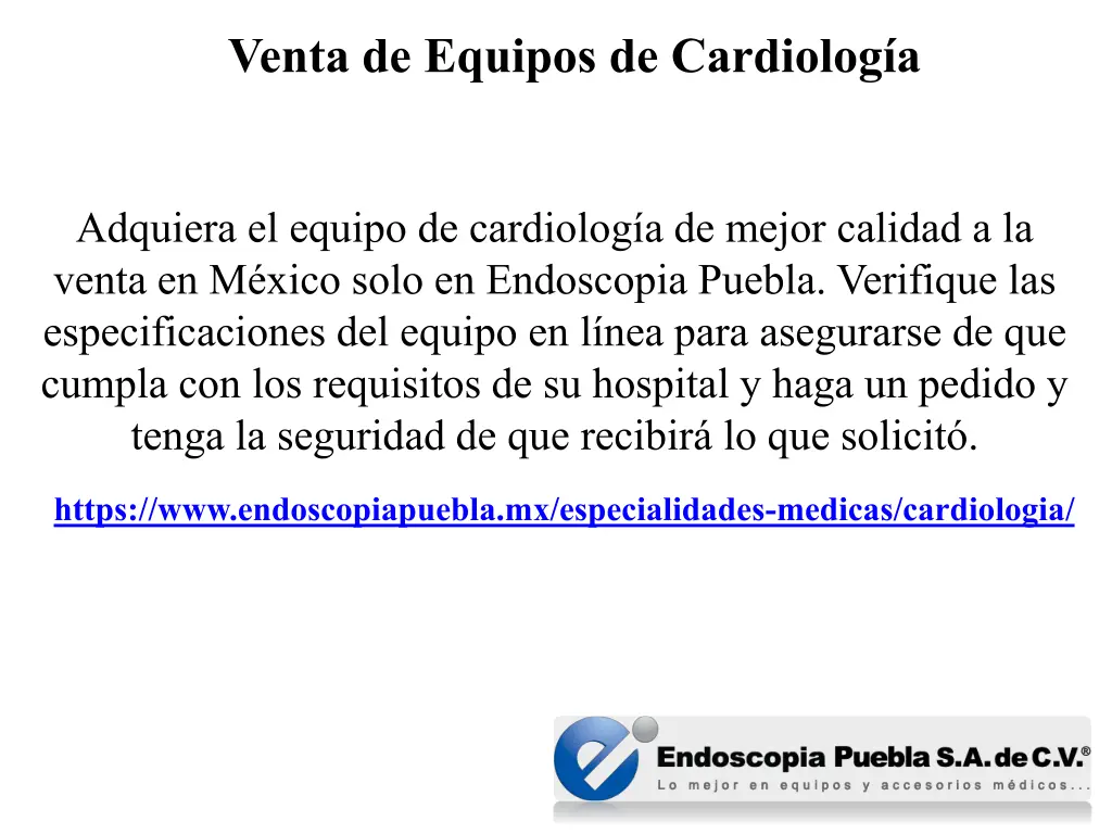 venta de equipos de cardiolog a