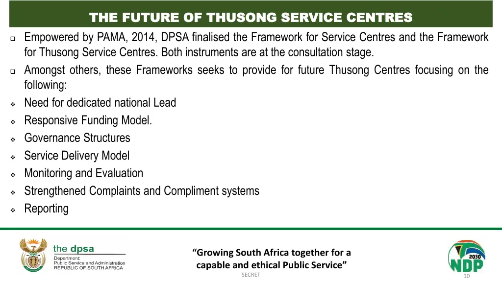 the future of thusong service centres the future