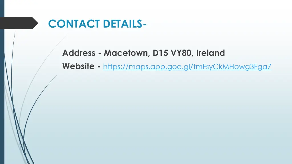 contact details