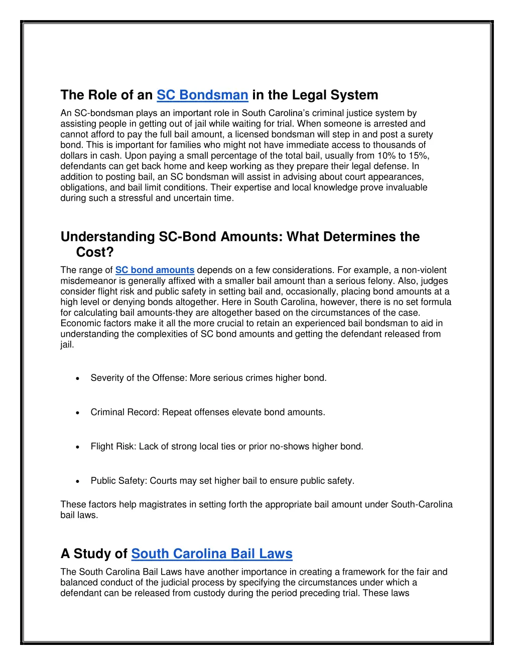 the role of an sc bondsman in the legal system