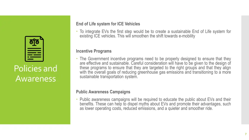end of life system for ice vehicles to integrate