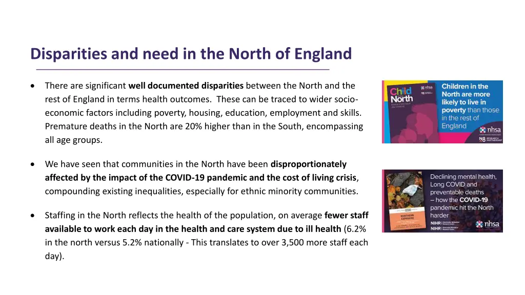 disparities and need in the north of england