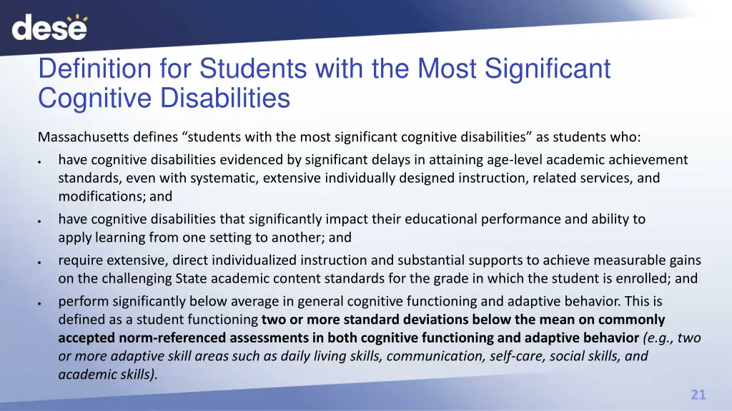 definition for students with the most significant
