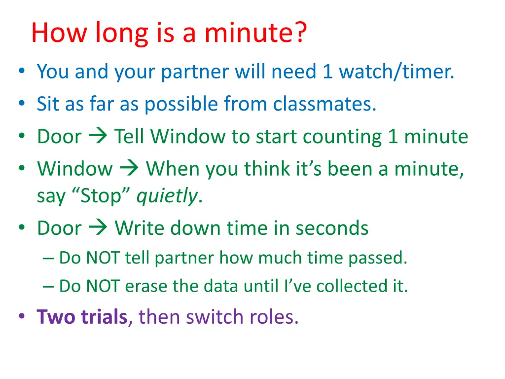 how long is a minute you and your partner will