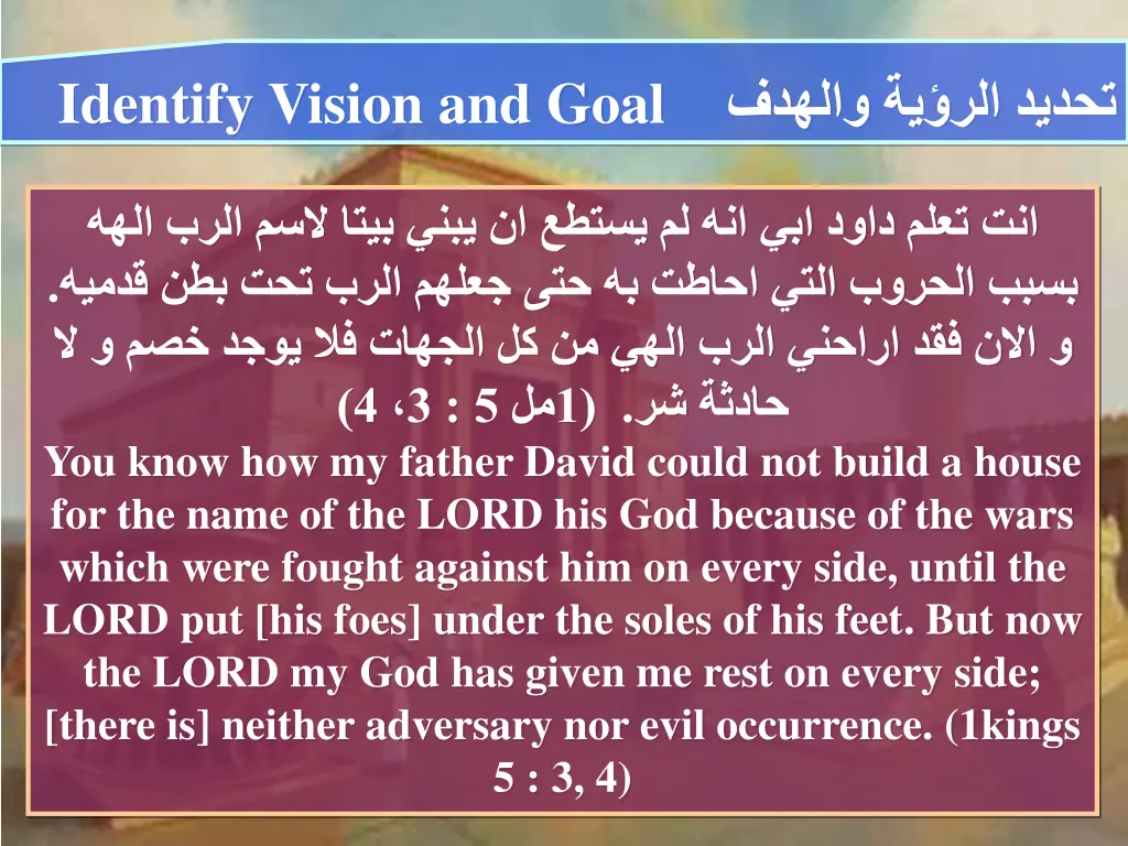 identify vision and goal