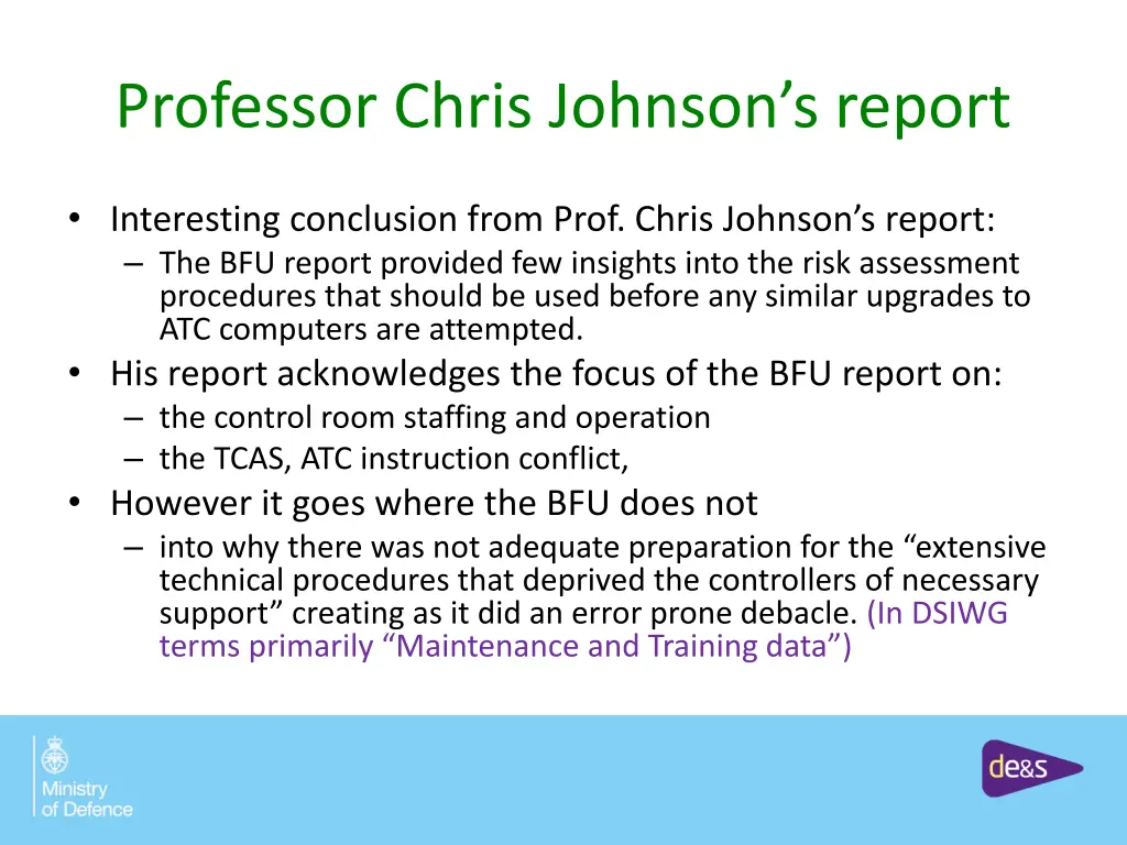 professor chris johnson s report