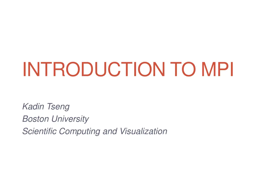 introduction to mpi