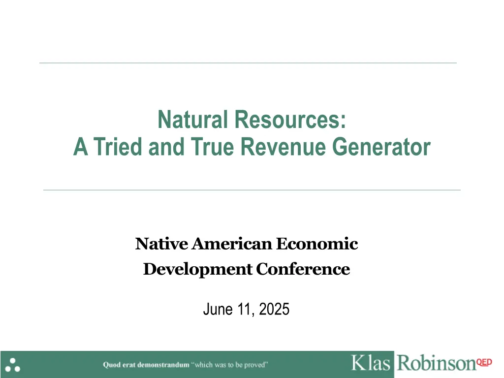 natural resources a tried and true revenue