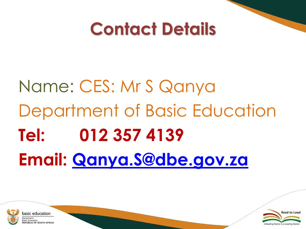 contact details