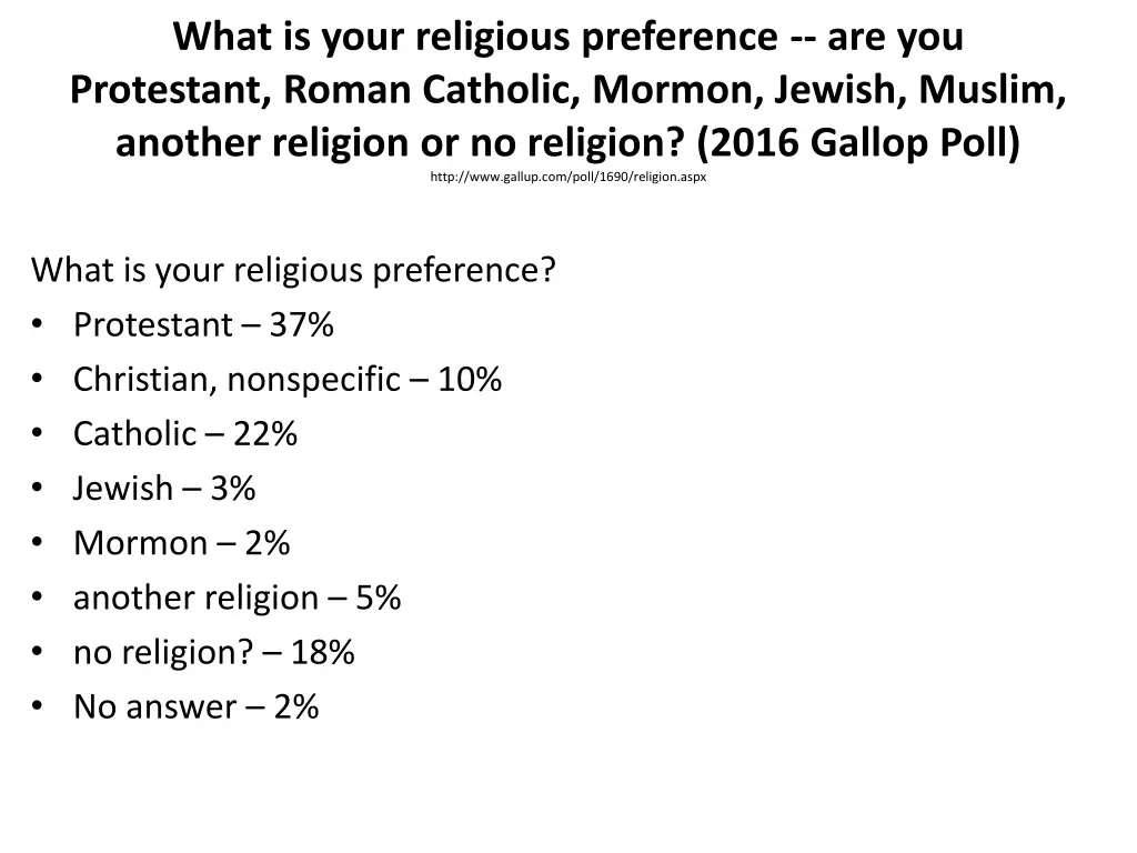 what is your religious preference