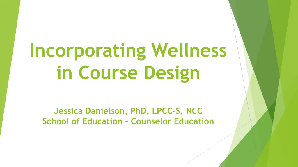incorporating wellness in course design
