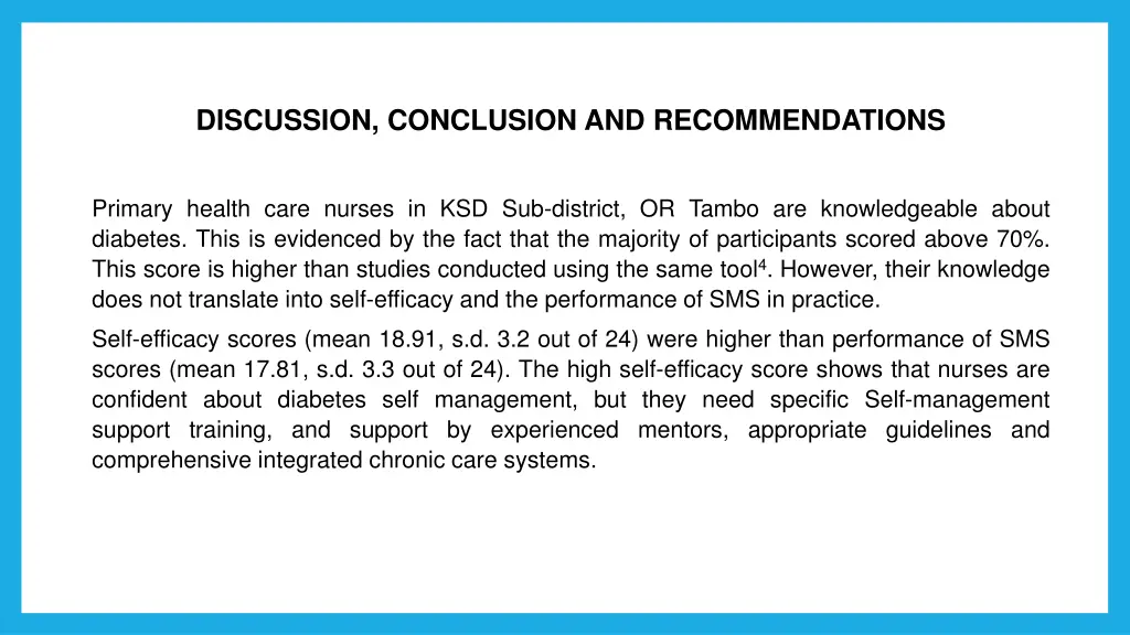discussion conclusion and recommendations