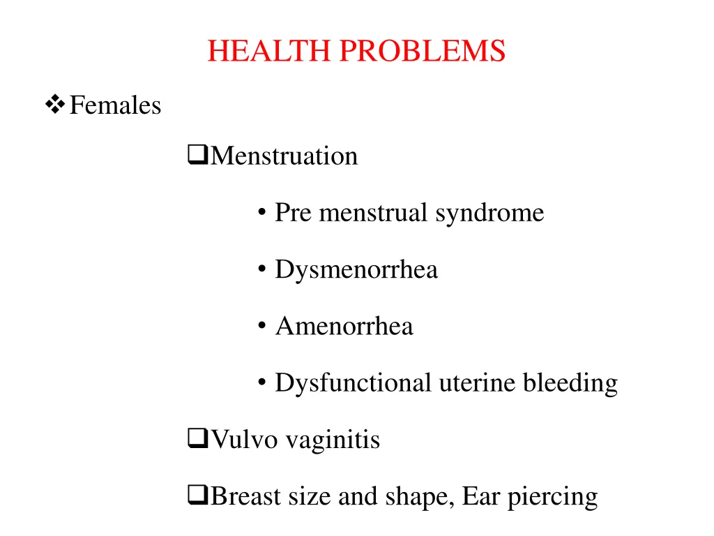 health problems