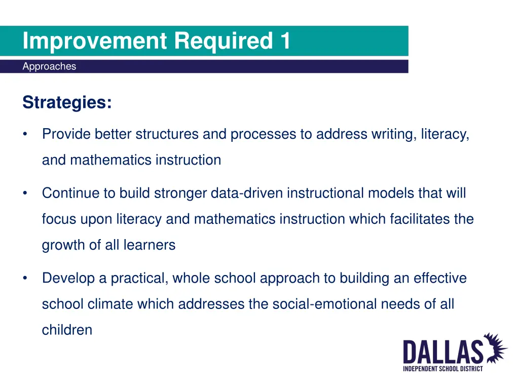 improvement required 1 1