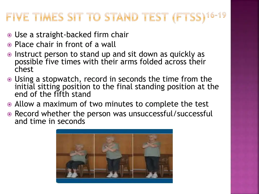 five times sit to stand test ftss 16 19