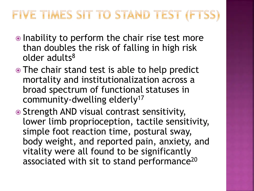 five times sit to stand test ftss
