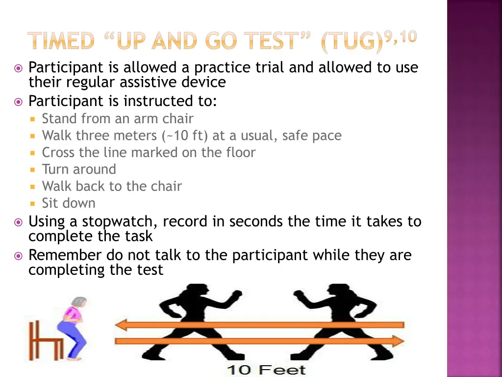 timed up and go test tug 9 10 participant