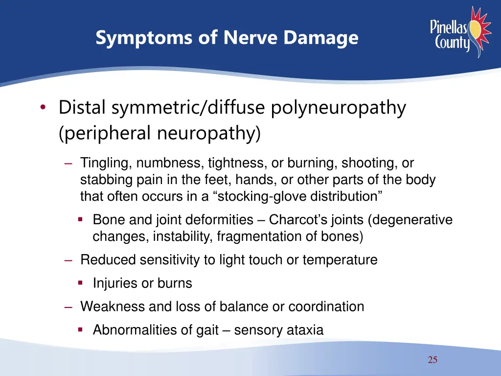 symptoms of nerve damage