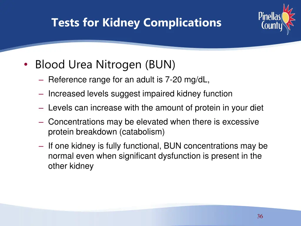 tests for kidney complications