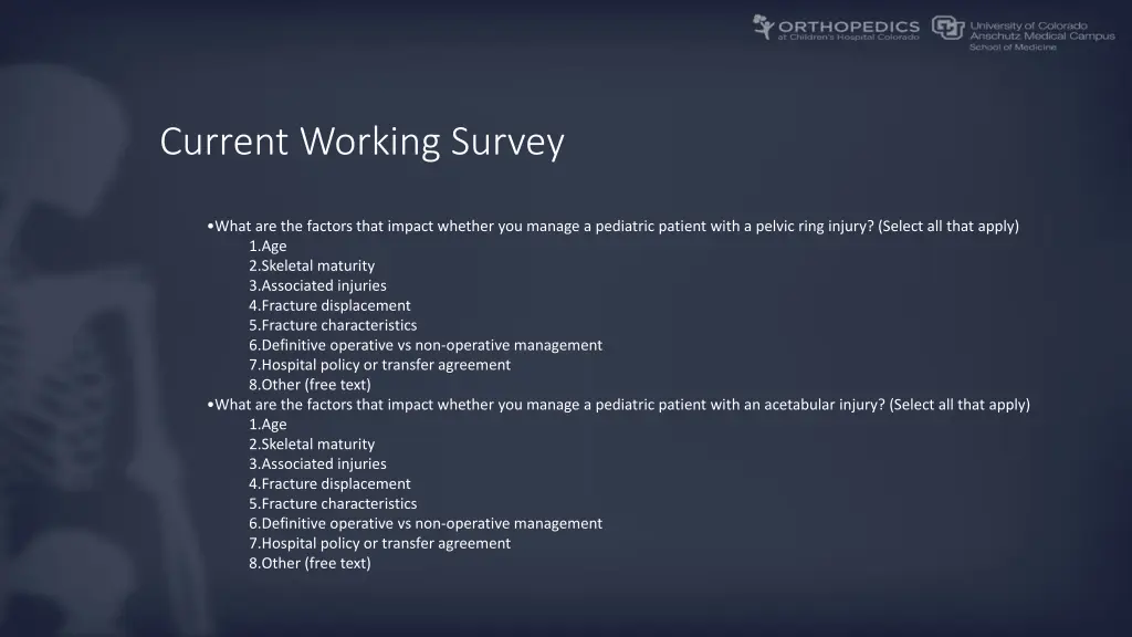current working survey 1