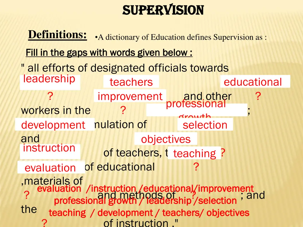 supervision supervision