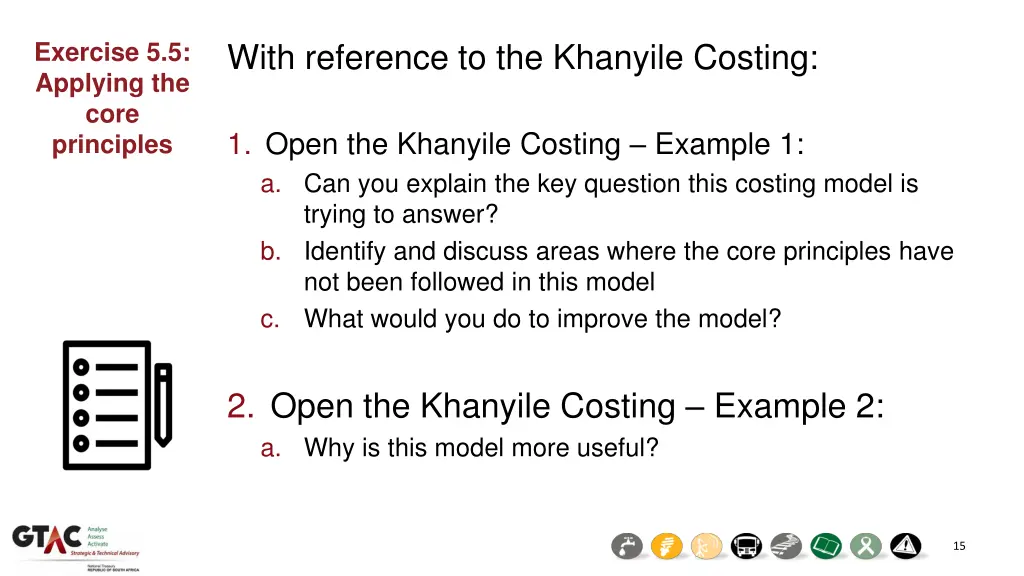 with reference to the khanyile costing