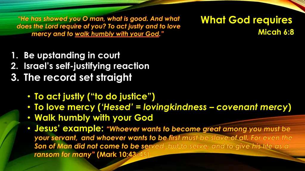 what god requires 31