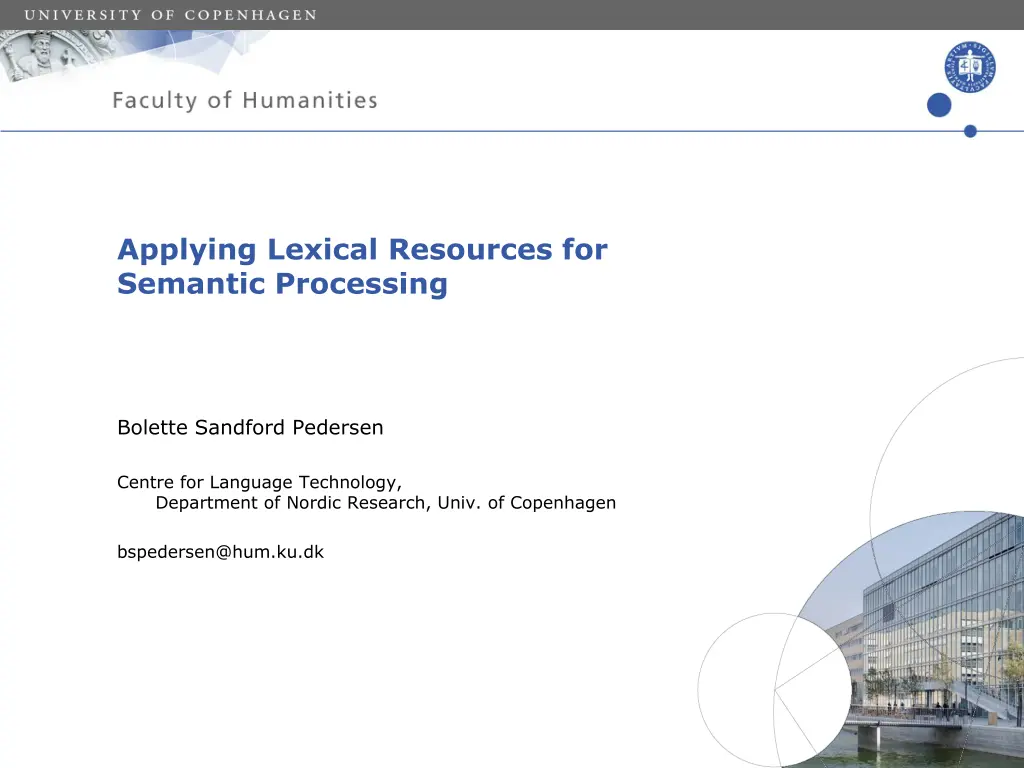 applying lexical resources for semantic processing