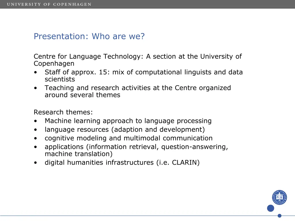 presentation who are we