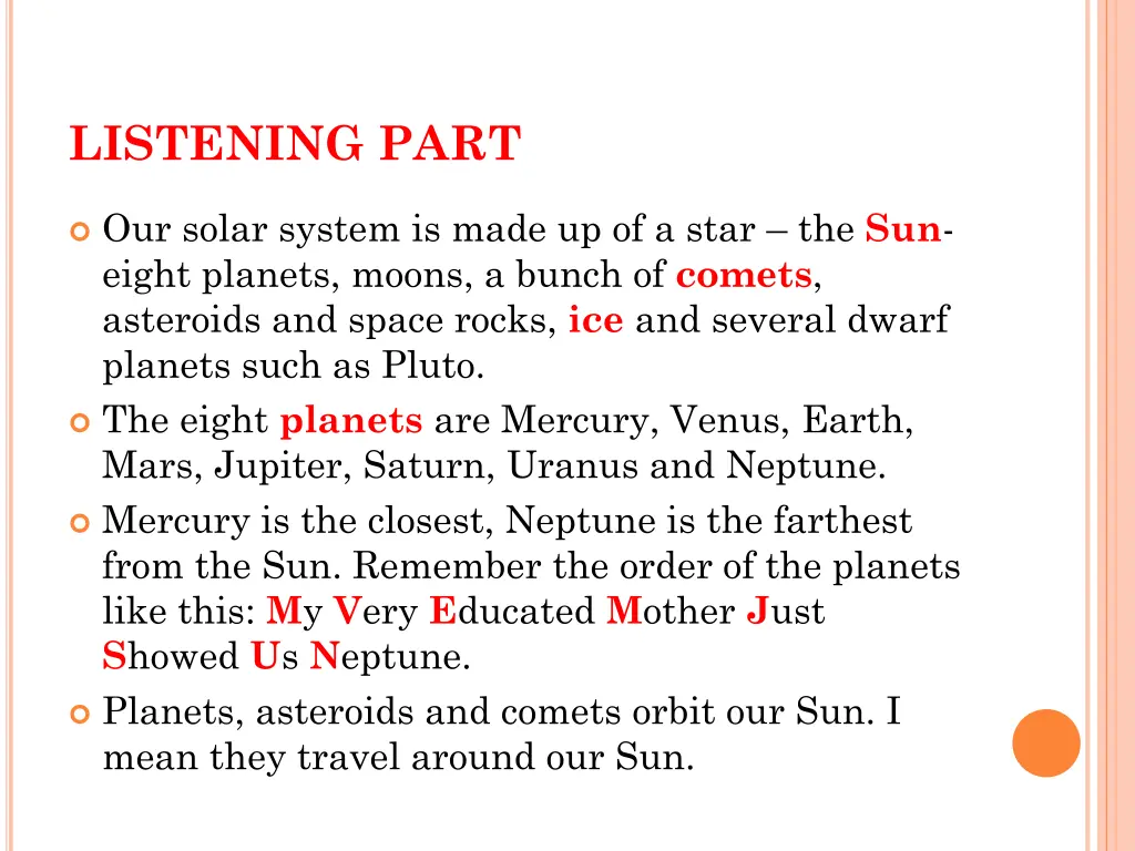 listening part