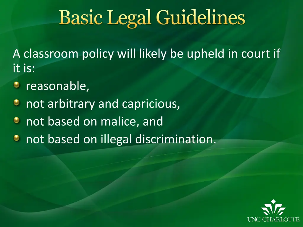 basic legal guidelines