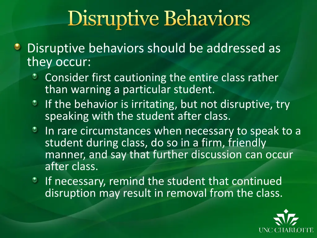 disruptive behaviors 1