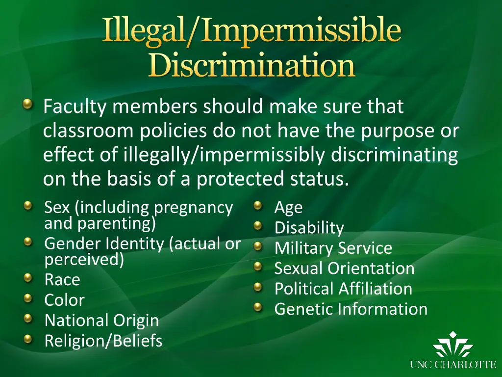 illegal impermissible discrimination
