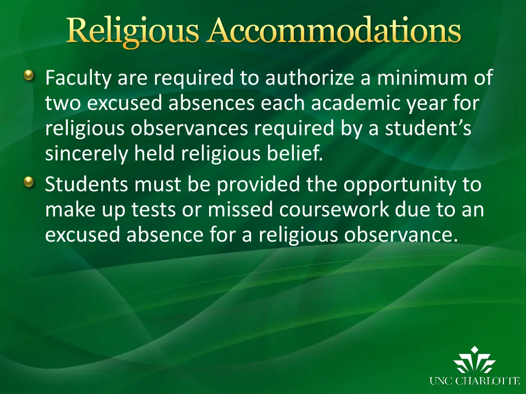 religious accommodations 1