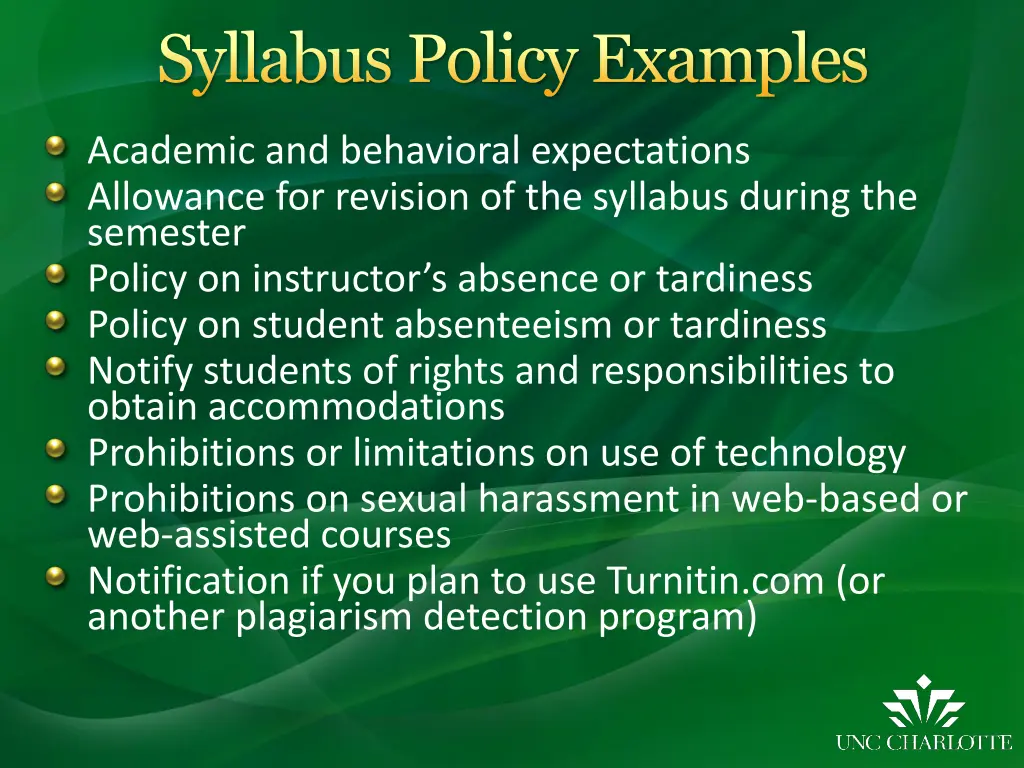 syllabus policy examples
