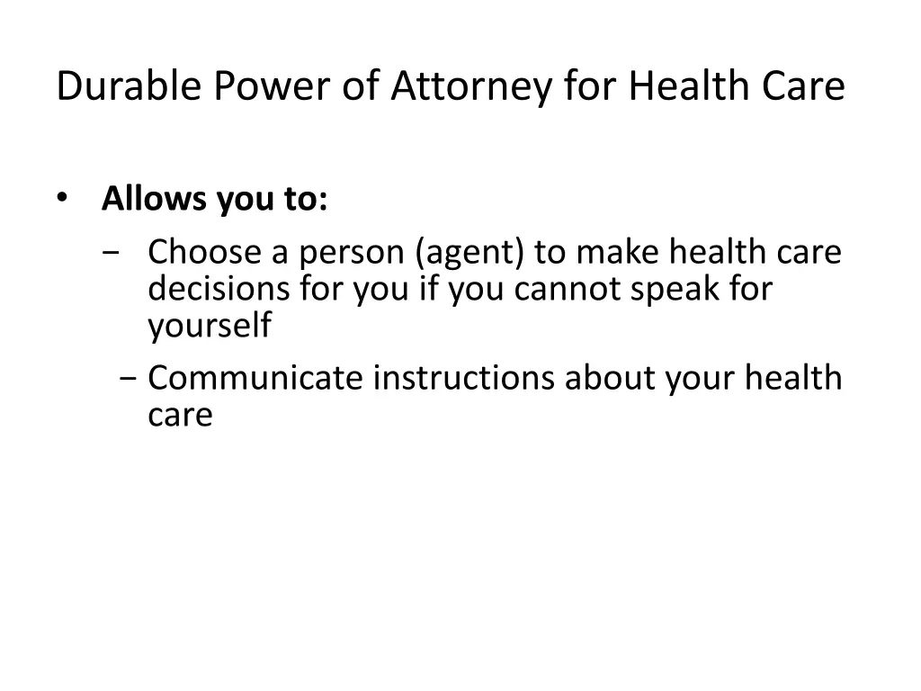 durable power of attorney for health care