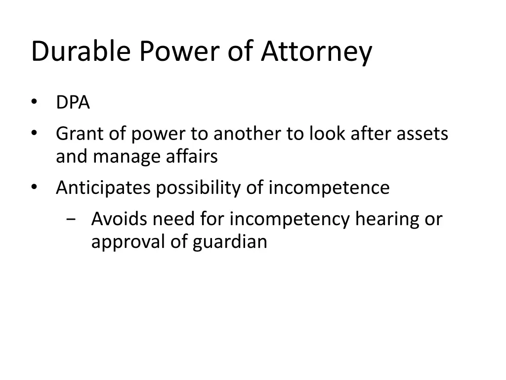 durable power of attorney