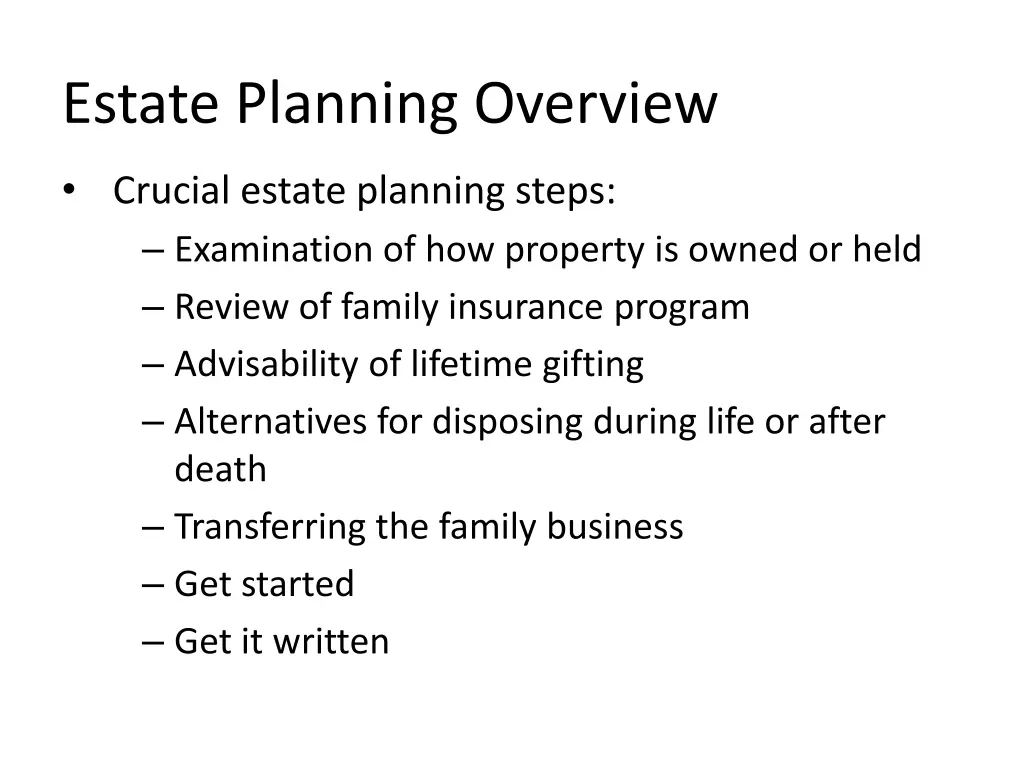 estate planning overview