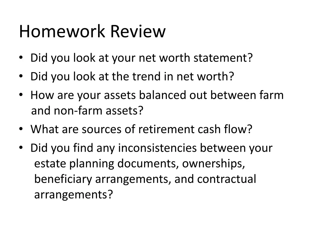 homework review