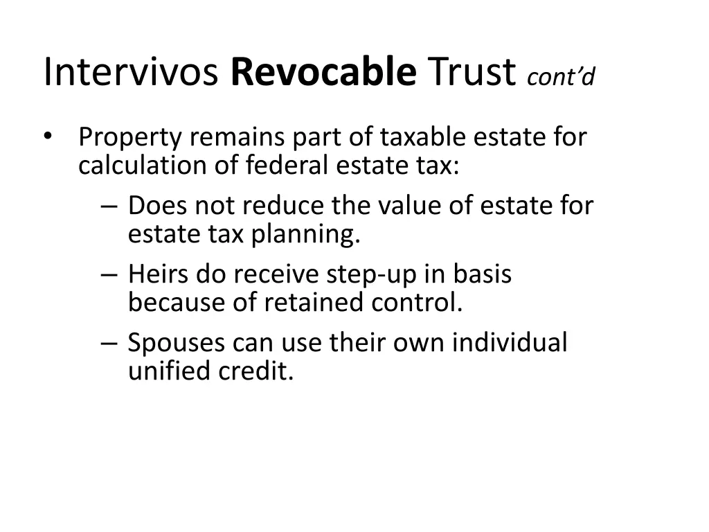 intervivos revocable trust cont d