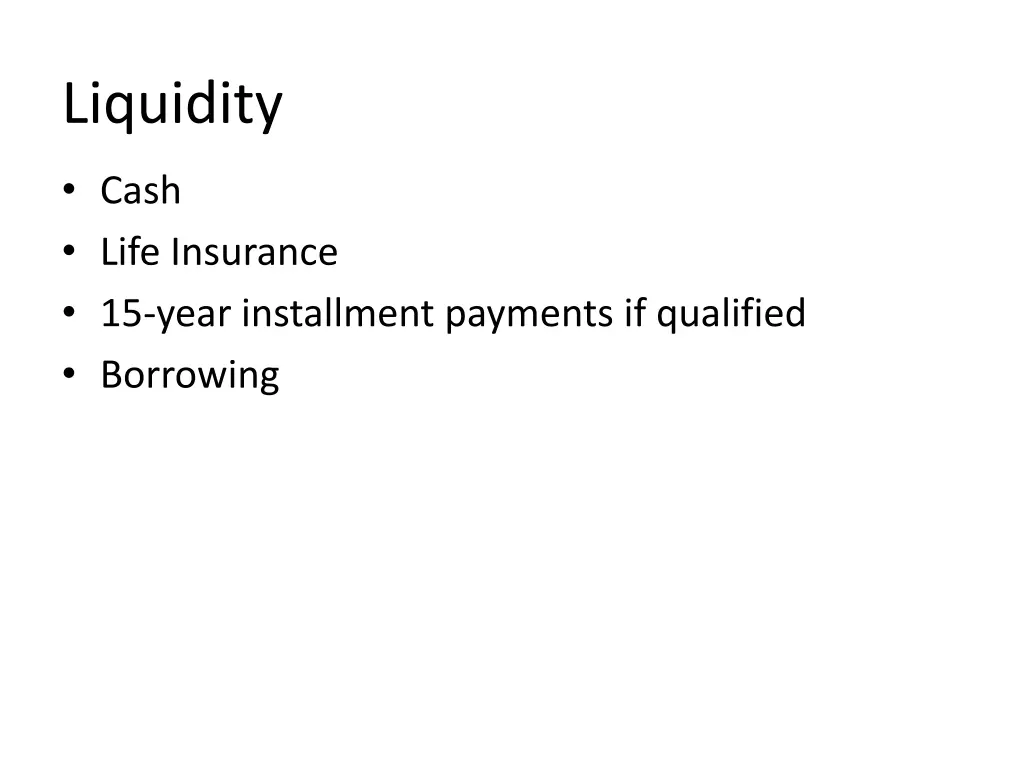 liquidity