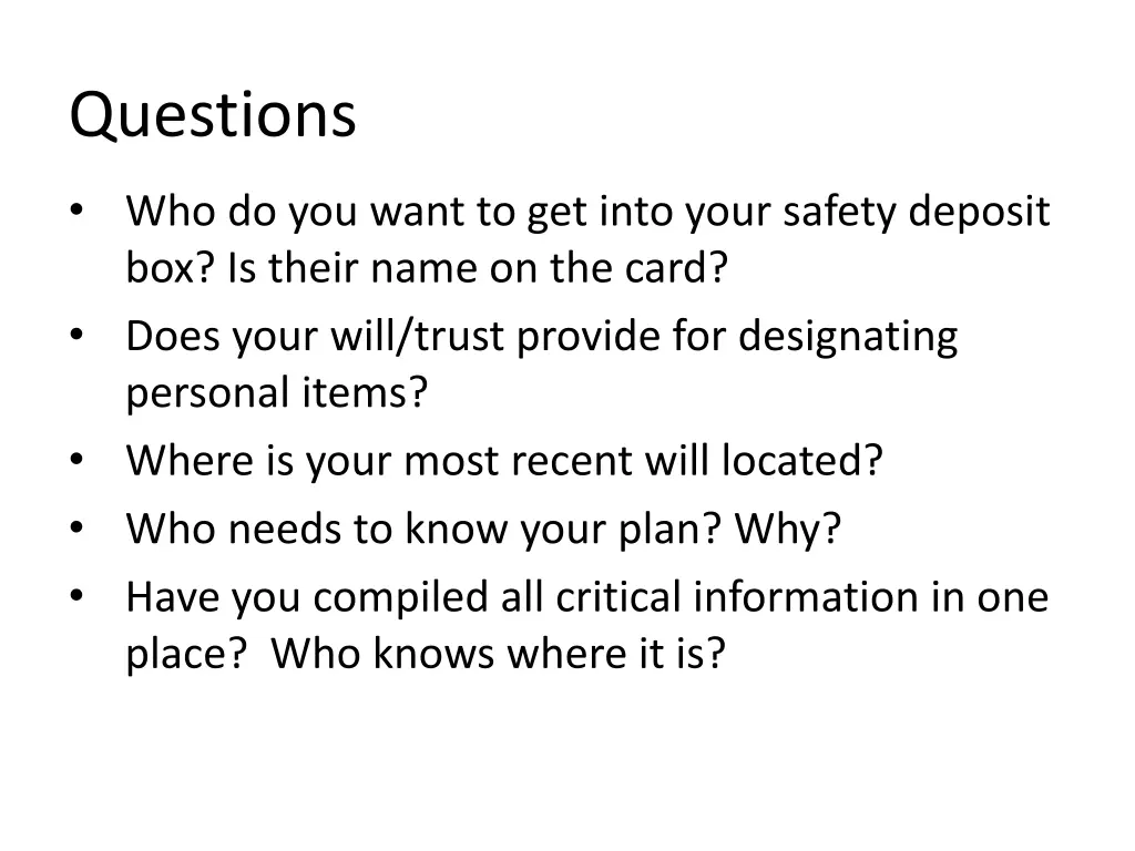 questions