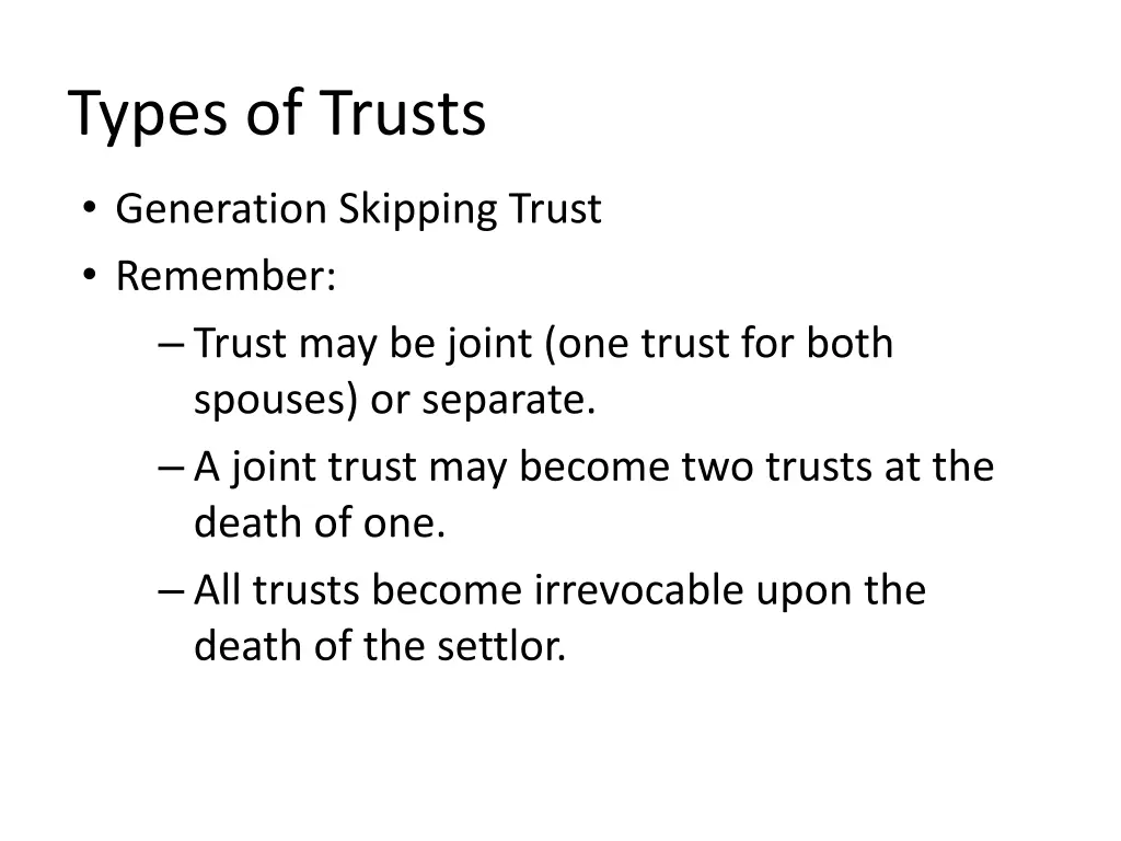 types of trusts 1