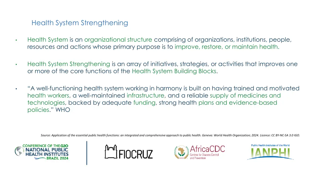 health system strengthening