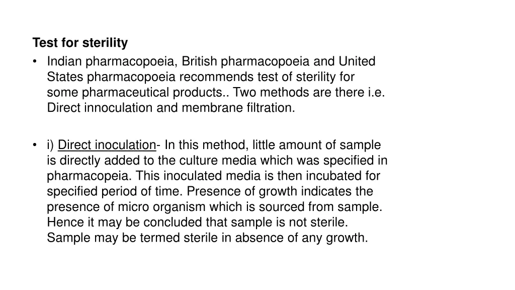 test for sterility indian pharmacopoeia british