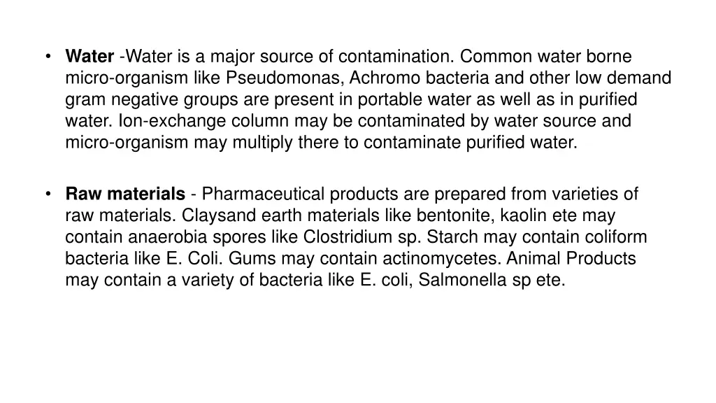 water water is a major source of contamination