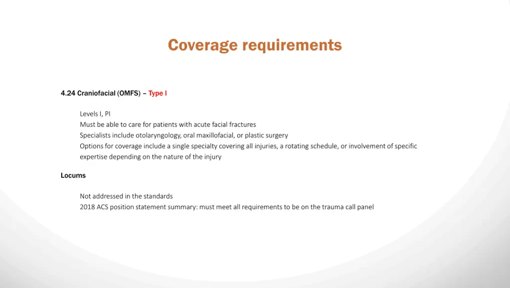 coverage requirements 1